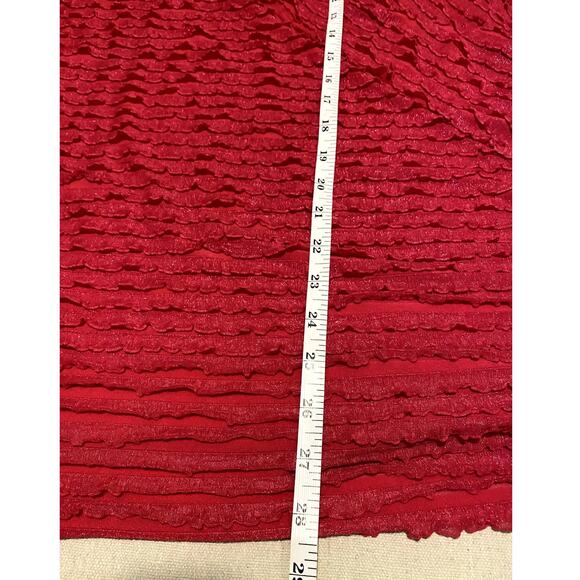 Catherines Top Womens Plus Size 2X 22/24W 3/4 Sleeve Pink Ruffle Lacy Blouse - Picture 10 of 12